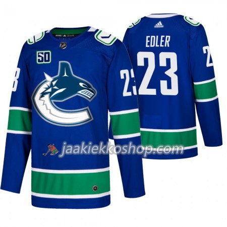 Miehille NHL Vancouver Canucks Pelipaita Alexander Edler 23 50th Anniversary Adidas 2019-20 Sininen Authentic